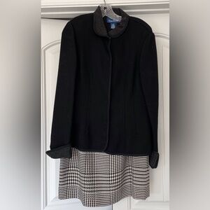 Evan Picone Black / White Skirt with Black Jacket